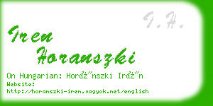 iren horanszki business card